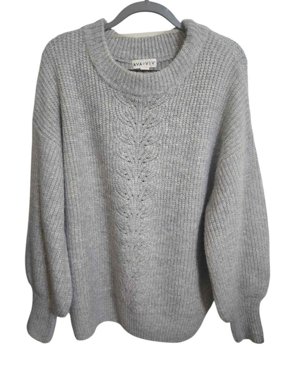 Ava &Viv Light Gray Sweater Women's Size 1X